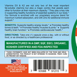 Life Infused Vitamin D3 + K2 capsules in hand
