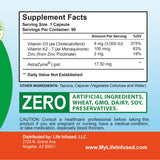 Life Infused Vitamin D3 + K2 capsules with measuring spoon