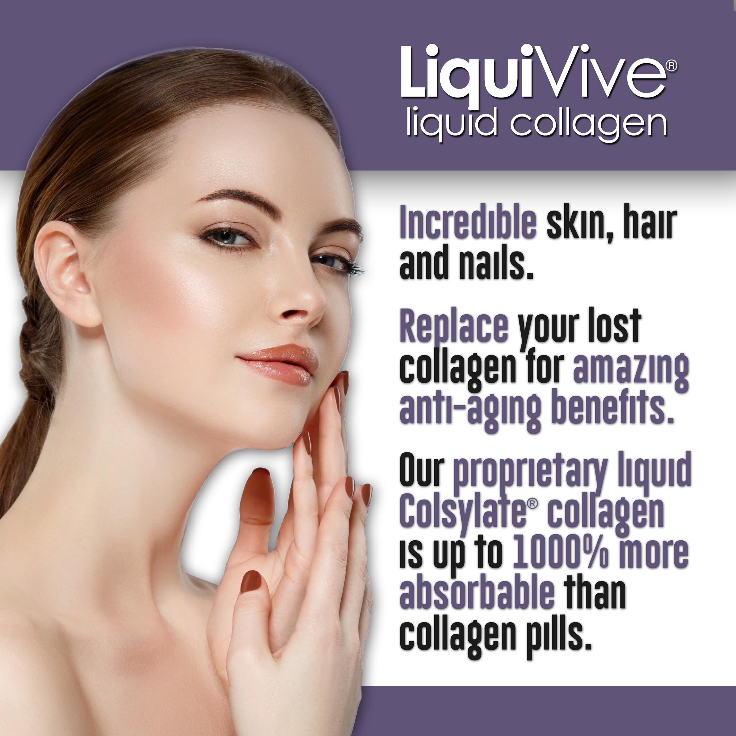 Life Miracle LiquiVive Liquid Collagen 240,000mg bottle with measuring cap