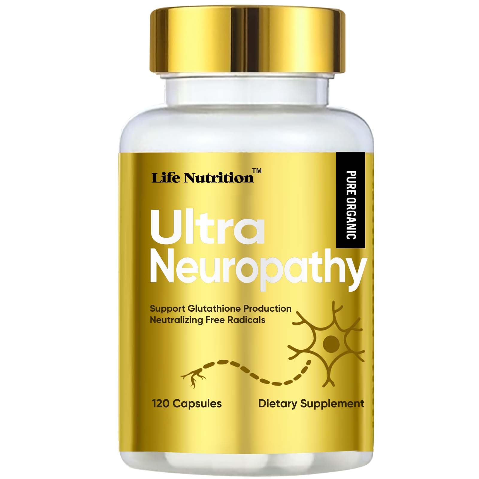 Life Nutrition Alpha Lipoic Acid Nerve Support 600mg capsules front view
