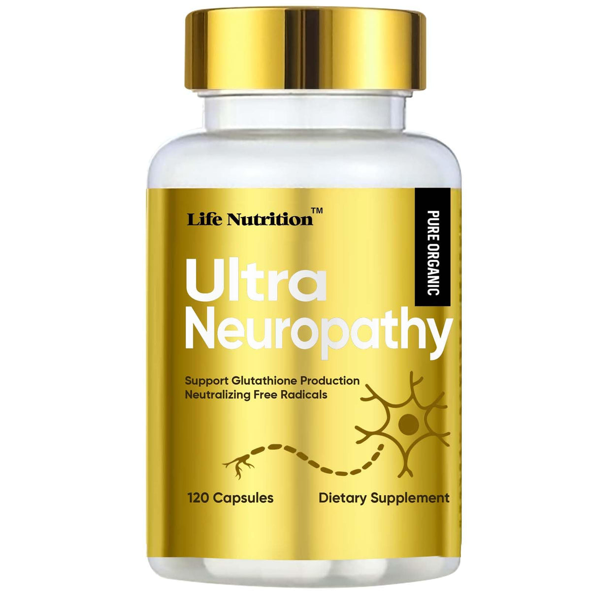 Life Nutrition Alpha Lipoic Acid Nerve Support 600mg capsules front view