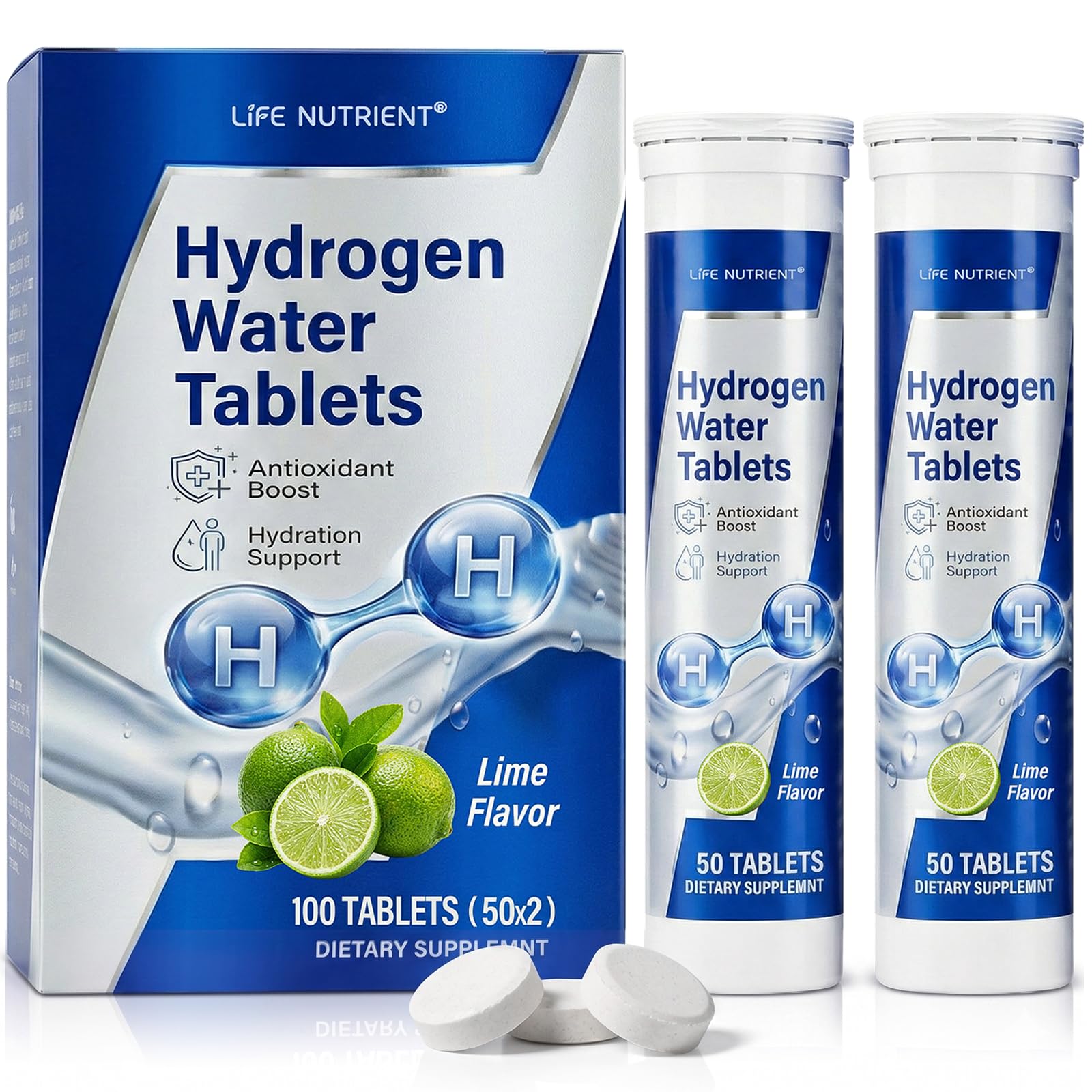 Life Nutrition Magnesium Tablets packaging front view with lime flavour