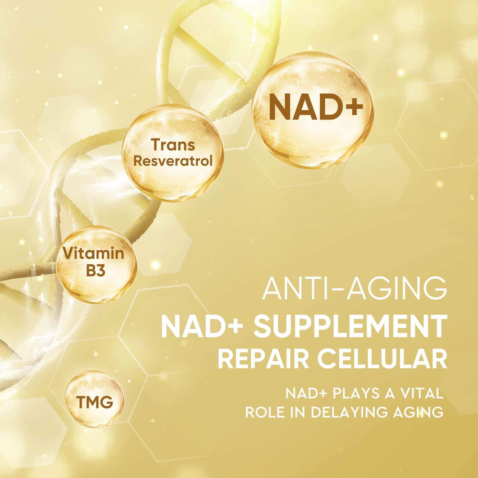 Life Nutrition NAD+ Supplement 1000 mg 60 Capsules on a wooden table