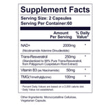 Life Nutrition NAD+ Supplement 1000 mg 60 Capsules side view