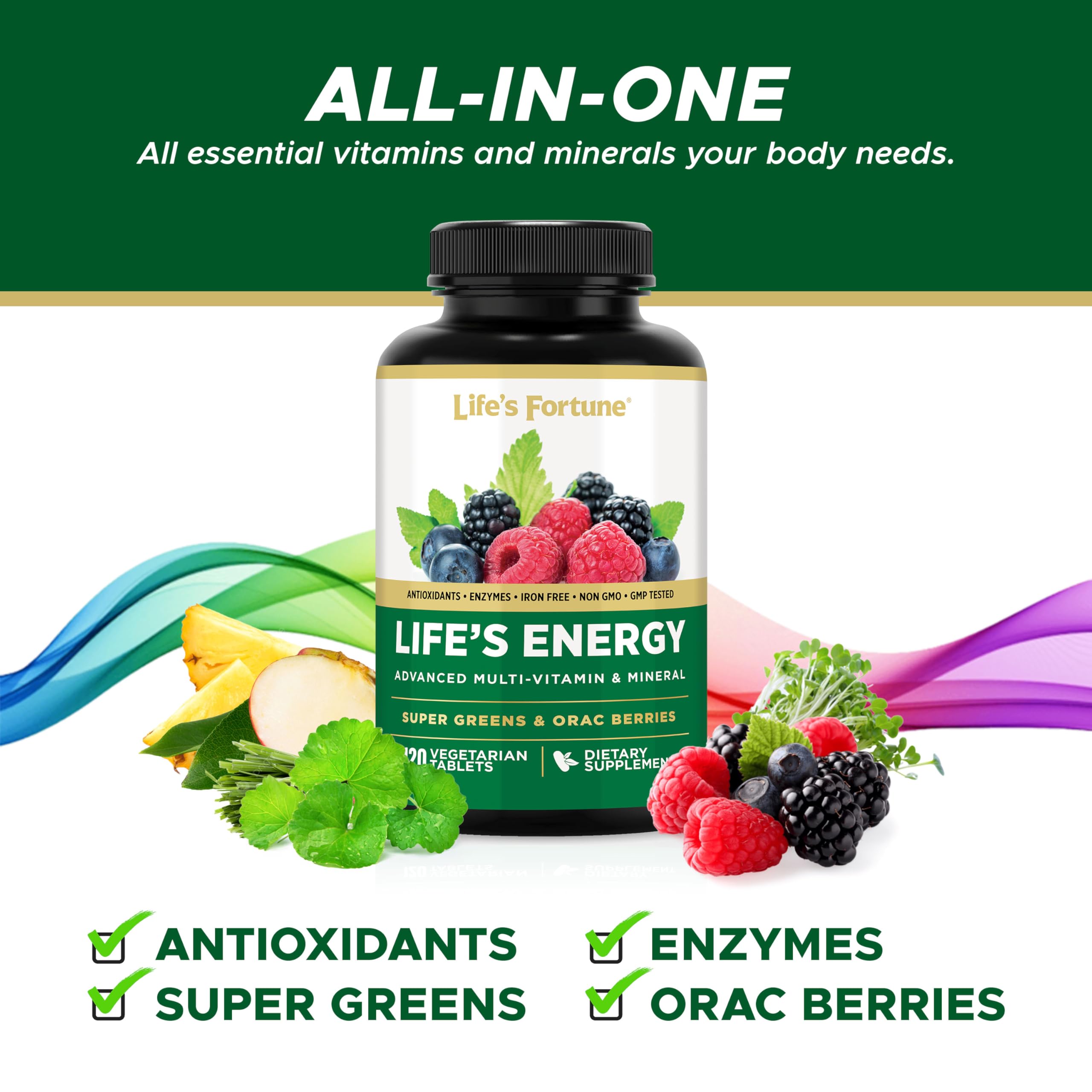 Life's Fortune Advanced Multivitamin 250g side view