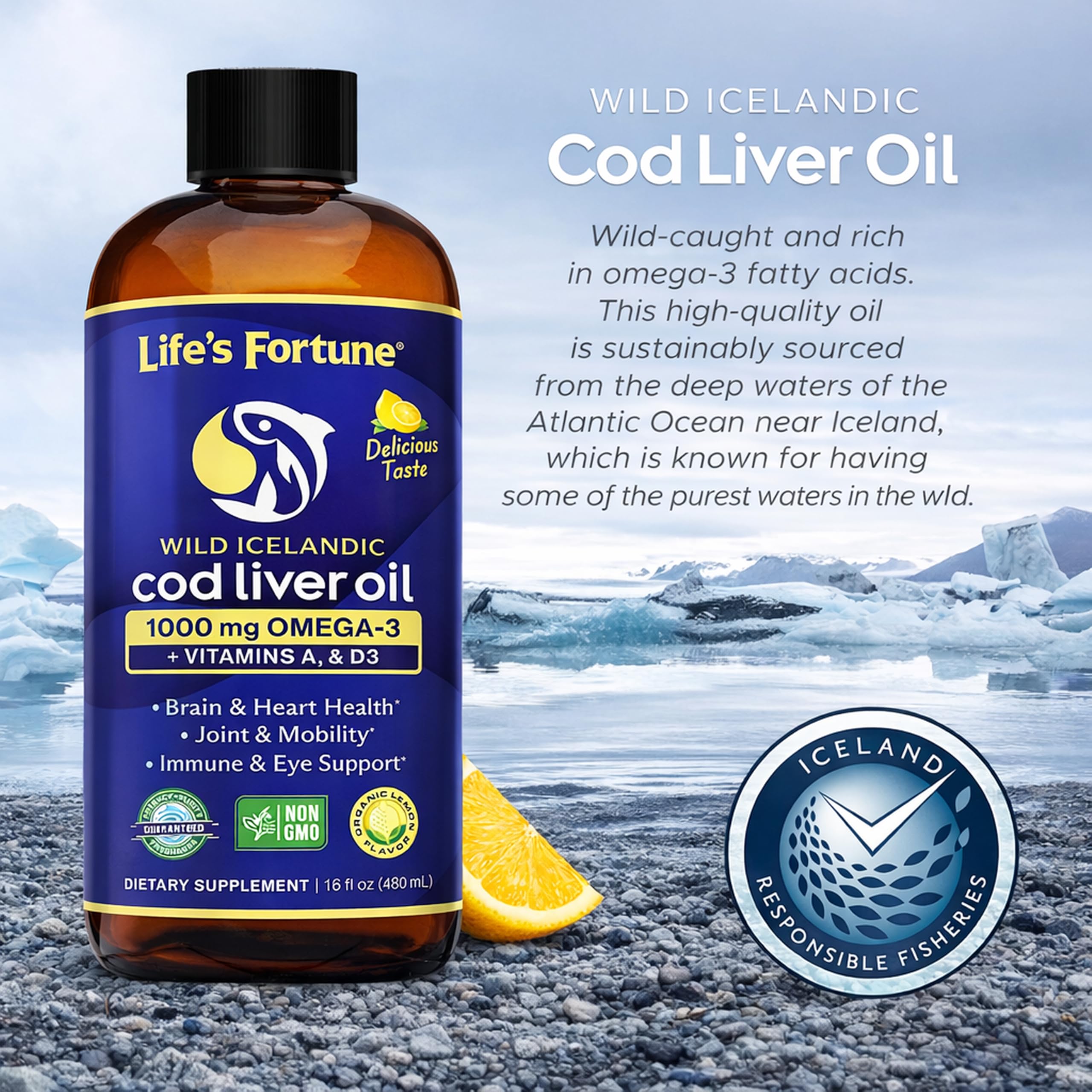 Life's Fortune Cod Liver Oil pouring into a spoon