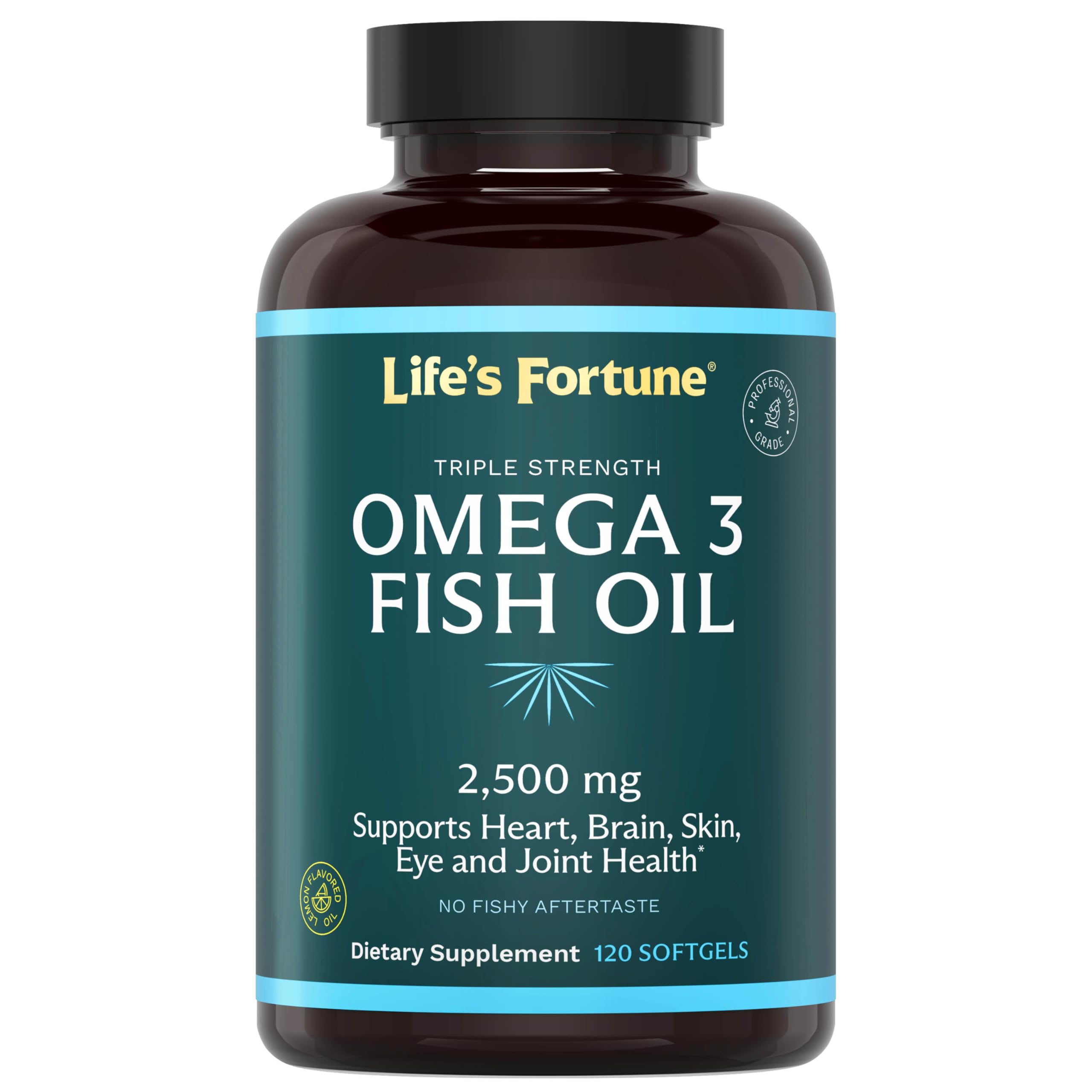 Life's Fortune Fish Oil Omega-3 Supplement 2500mg front view