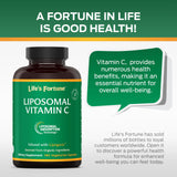 Life's Fortune Liposomal Vitamin C bottle with a measuring spoon