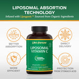Life's Fortune Liposomal Vitamin C capsules close-up