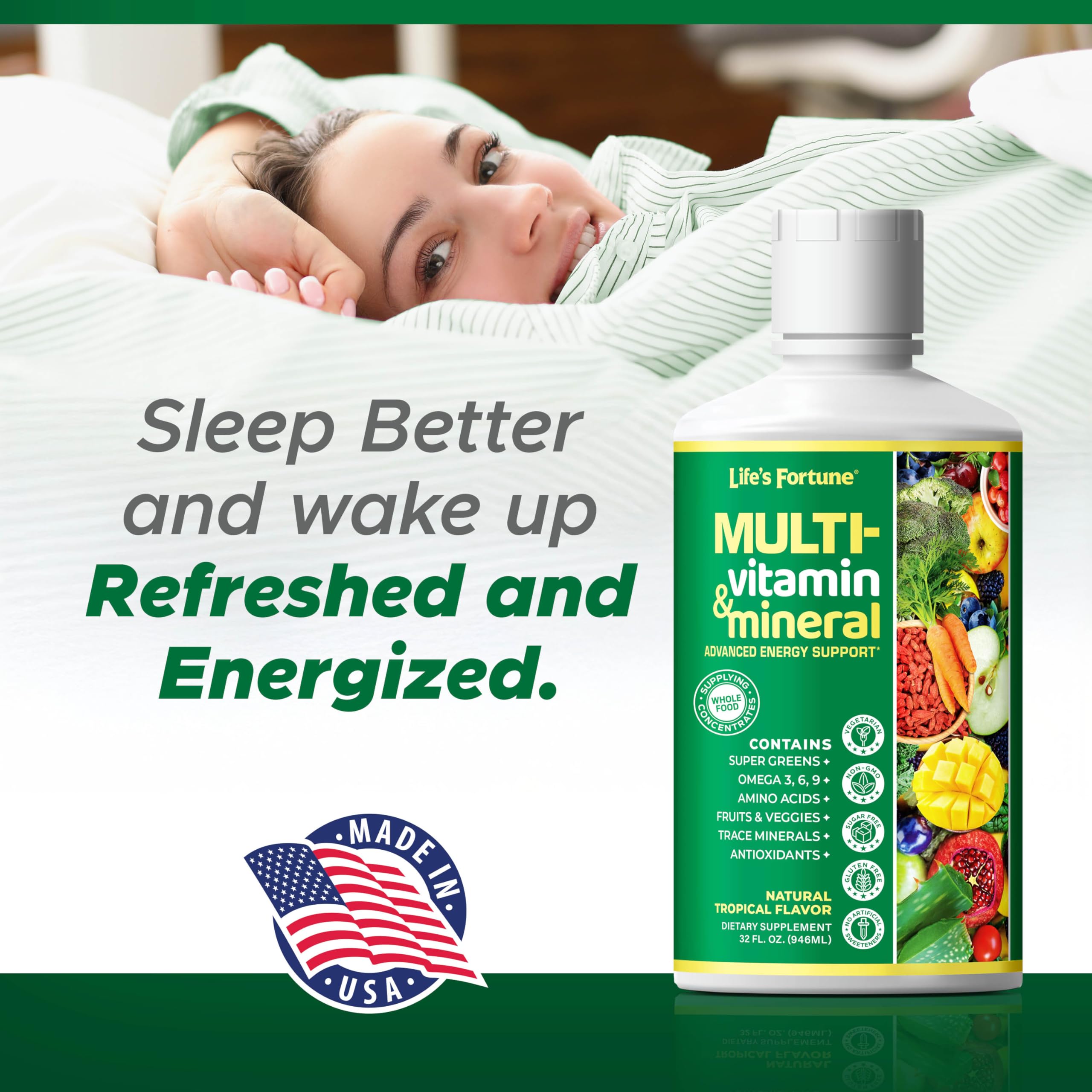 Life's Fortune Liquid Multivitamin 907g with measuring spoon