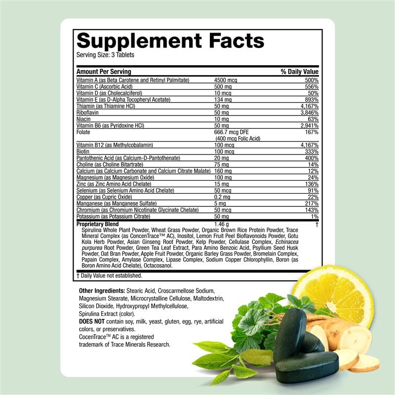 Life's Fortune Multivitamin & Mineral Supplement on a wooden table