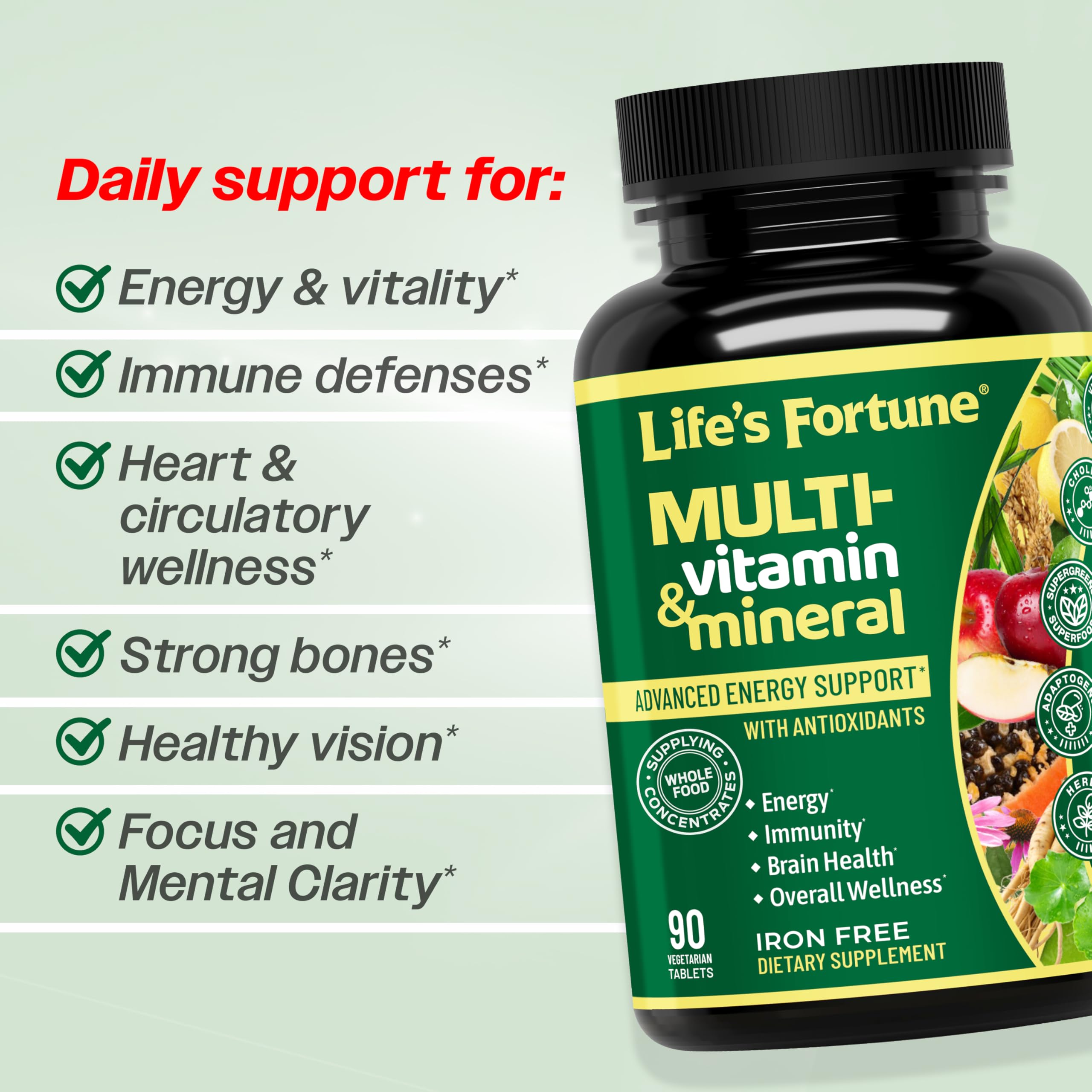 Life's Fortune Multivitamin & Mineral Supplement side view