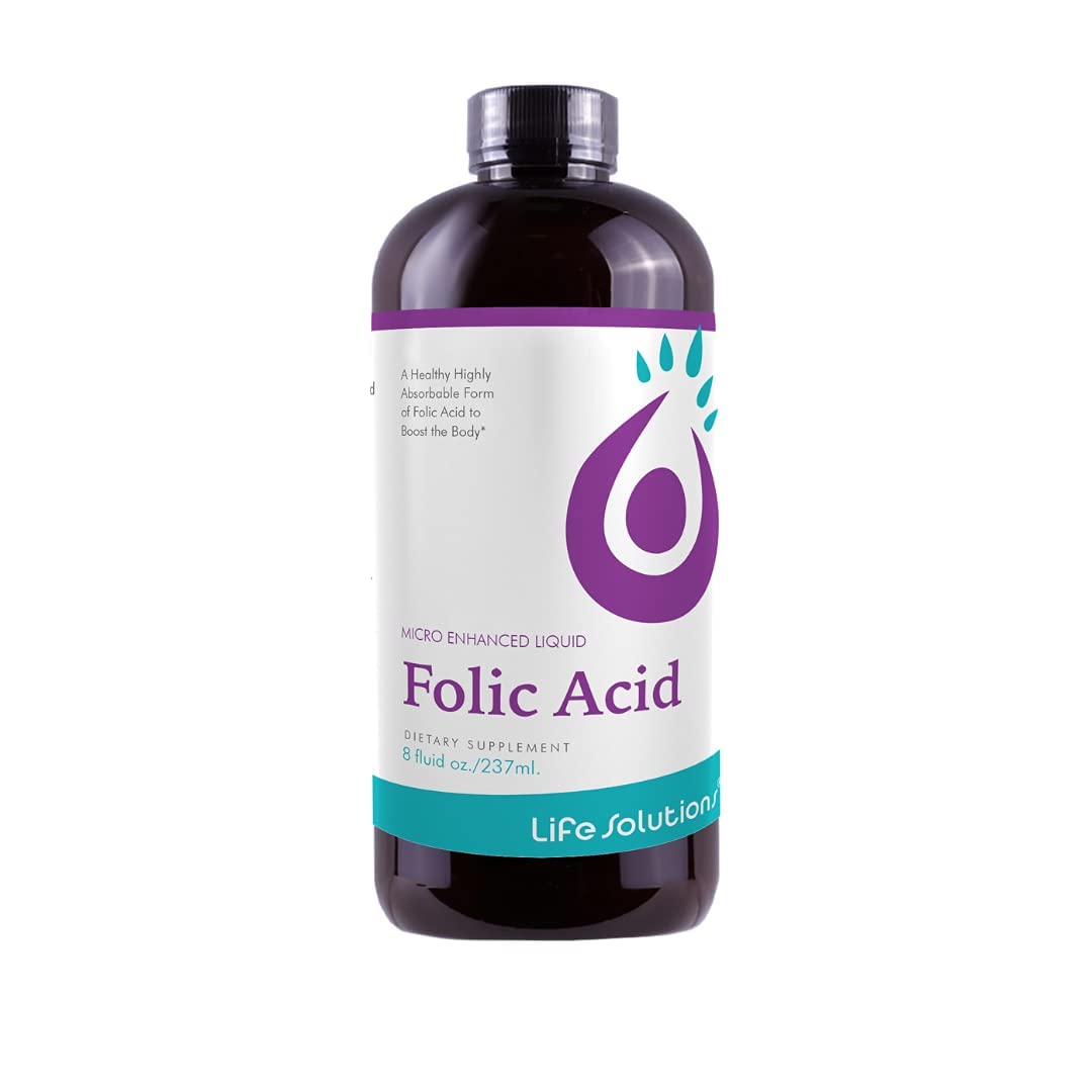 Life Solutions Folic Acid Liquid Supplement 227g front view
