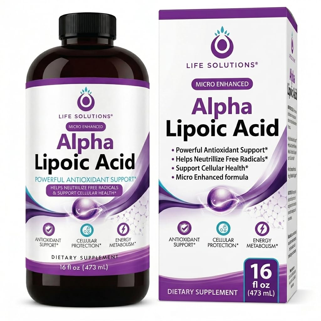 Life Solutions Liquid Alpha Lipoic Acid 50mg 16oz bottle front view