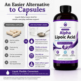 Life Solutions Liquid Alpha Lipoic Acid 50mg 16oz bottle label close-up