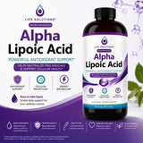 Life Solutions Liquid Alpha Lipoic Acid 50mg 16oz bottle side view
