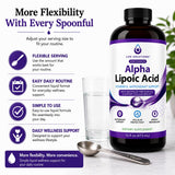 Life Solutions Liquid Alpha Lipoic Acid 50mg 16oz bottle with ingredients list