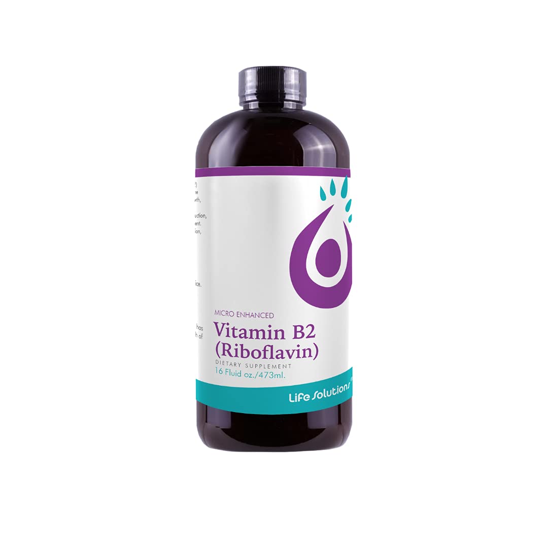 Life Solutions Riboflavin B2 Liquid Supplement 50mg front view