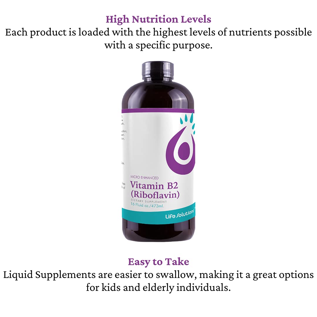 Life Solutions Riboflavin B2 Liquid Supplement 50mg ingredients list
