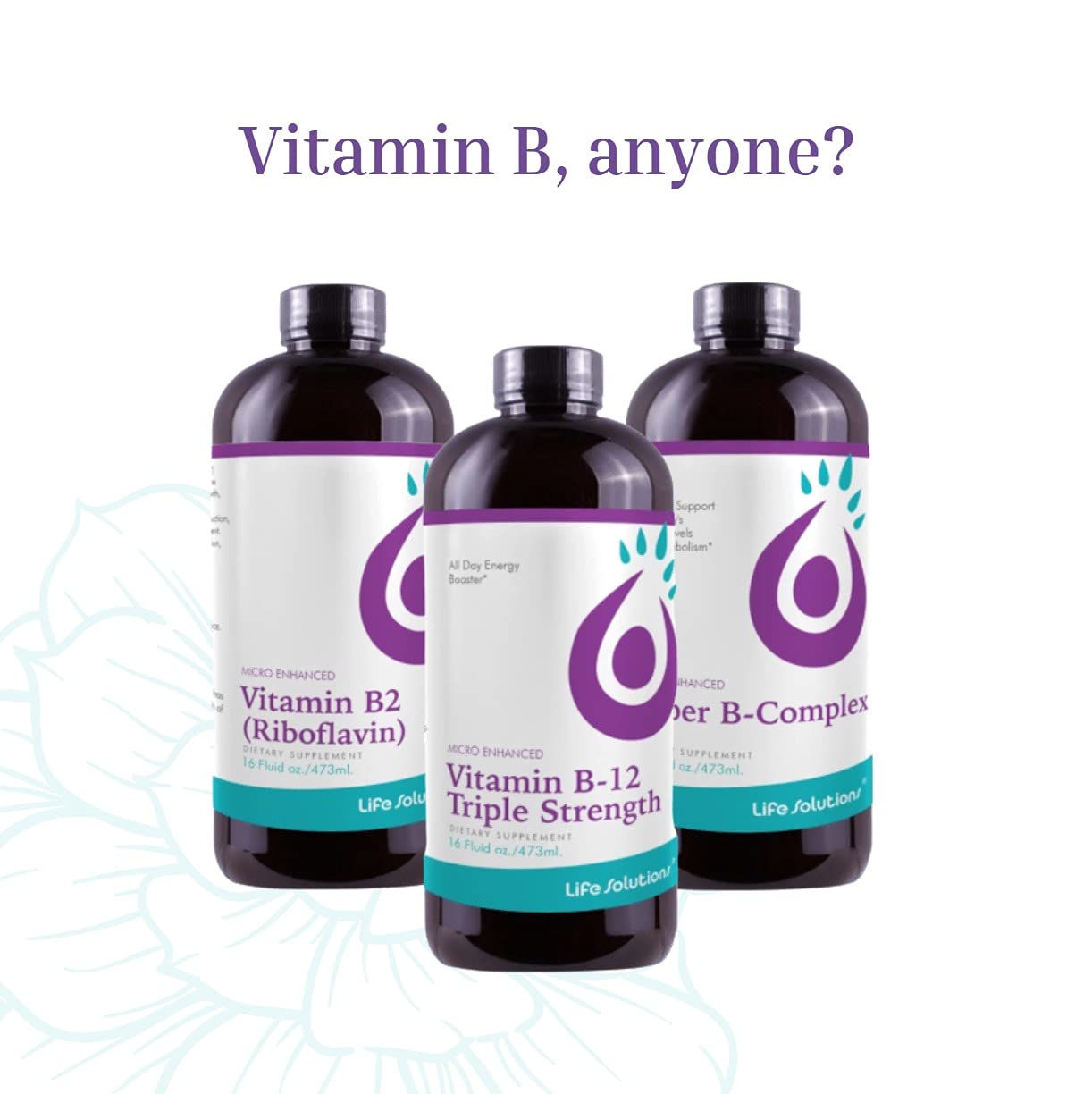 Life Solutions Riboflavin B2 Liquid Supplement 50mg nutritional information