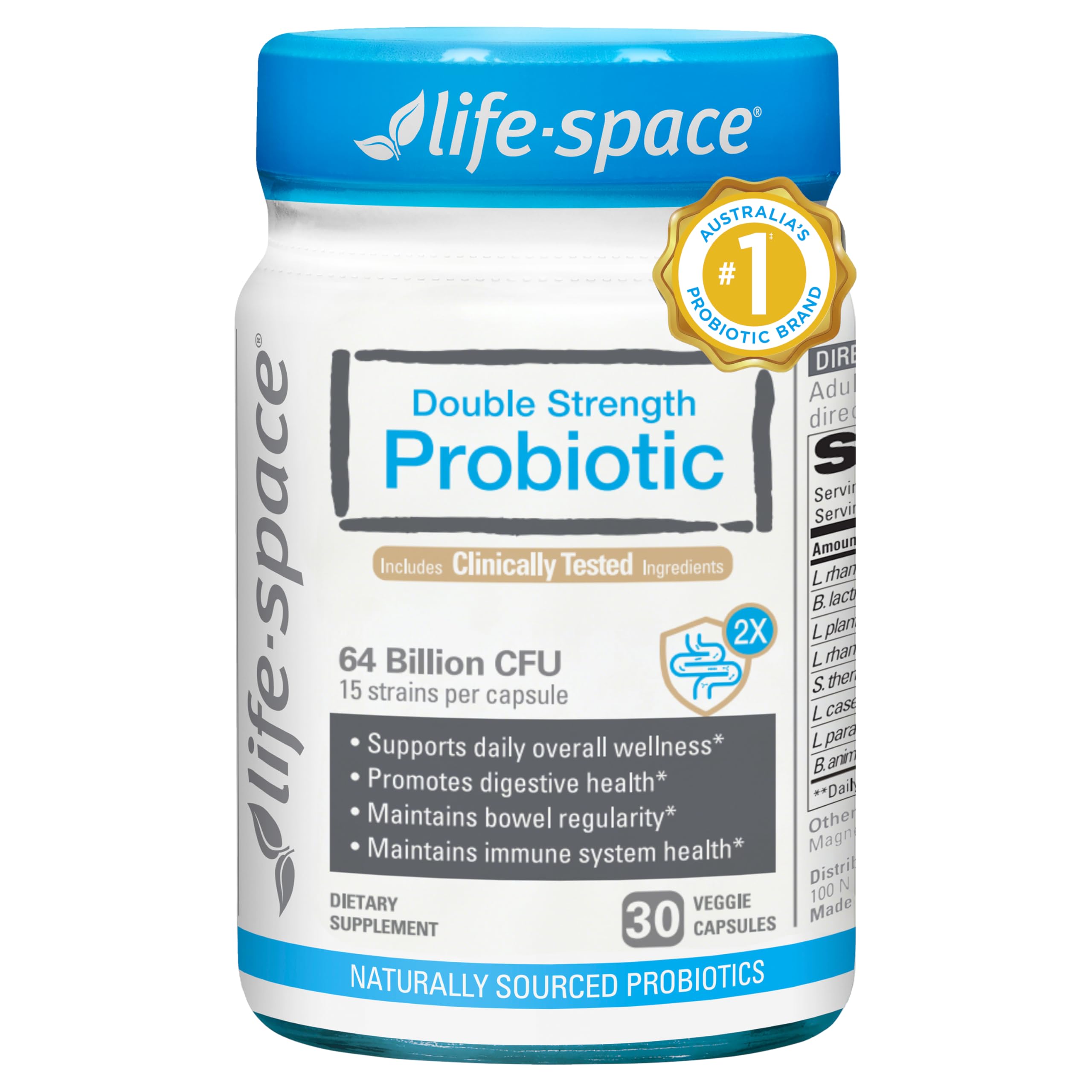 Life-Space Prebiotic Capsules 32 Billion CFUs front view