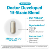 Life-Space Prebiotic Capsules back view with ingredient list
