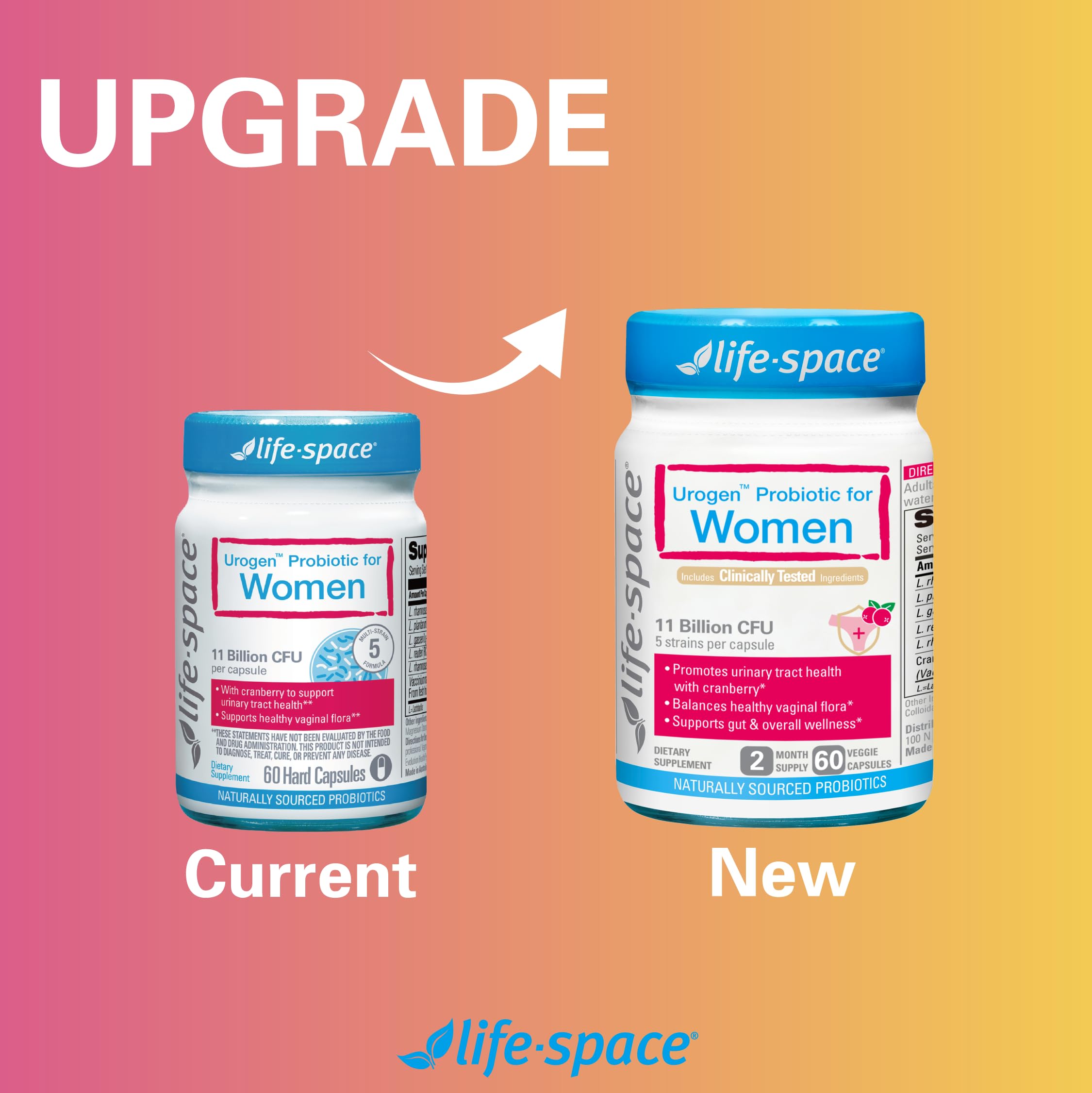 Life-Space Probiotic Capsules displayed with cranberry extract