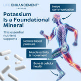 Life support Potassium Supplement back view with ingredient list