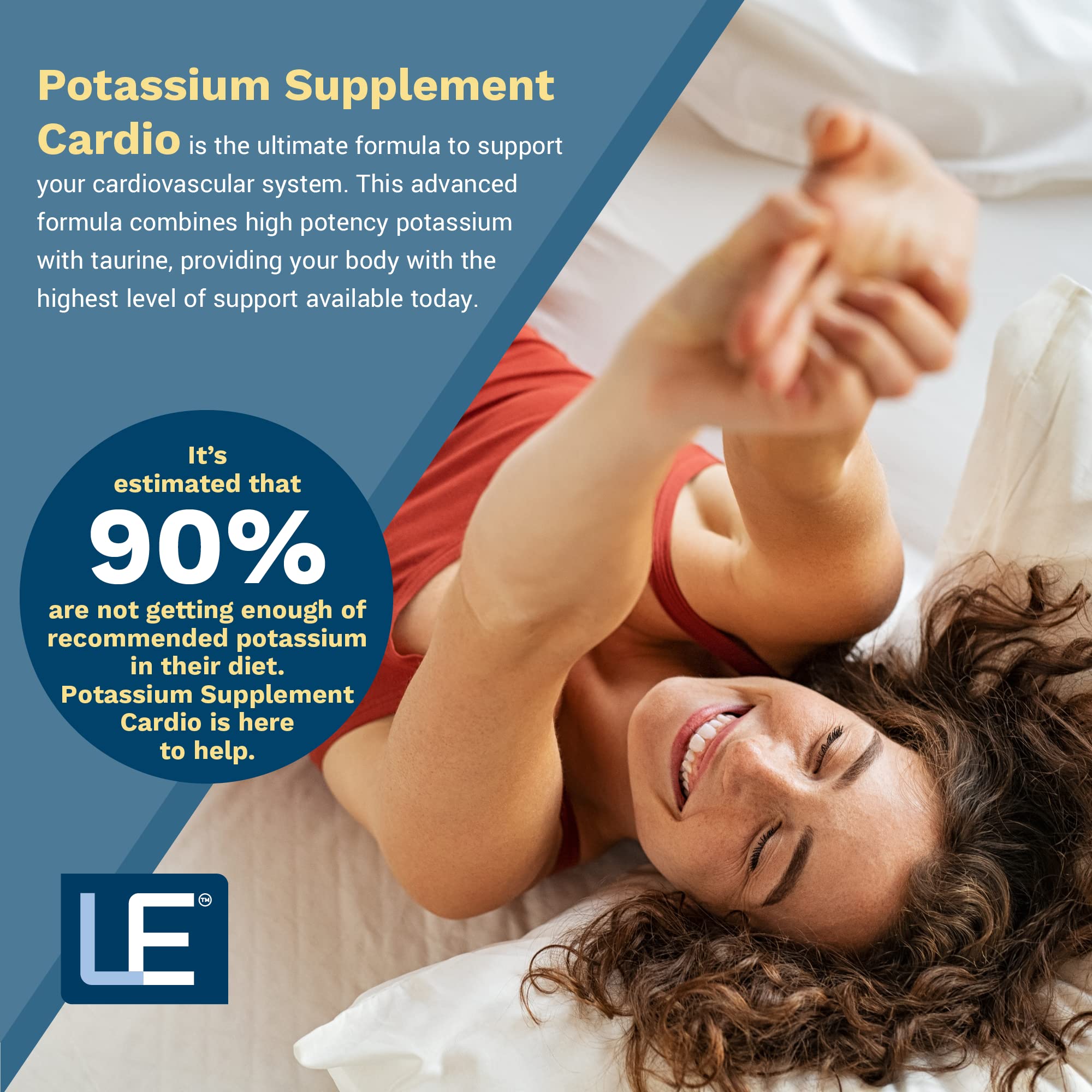 Life support Potassium Supplement Cardio 750mg capsules in bottle