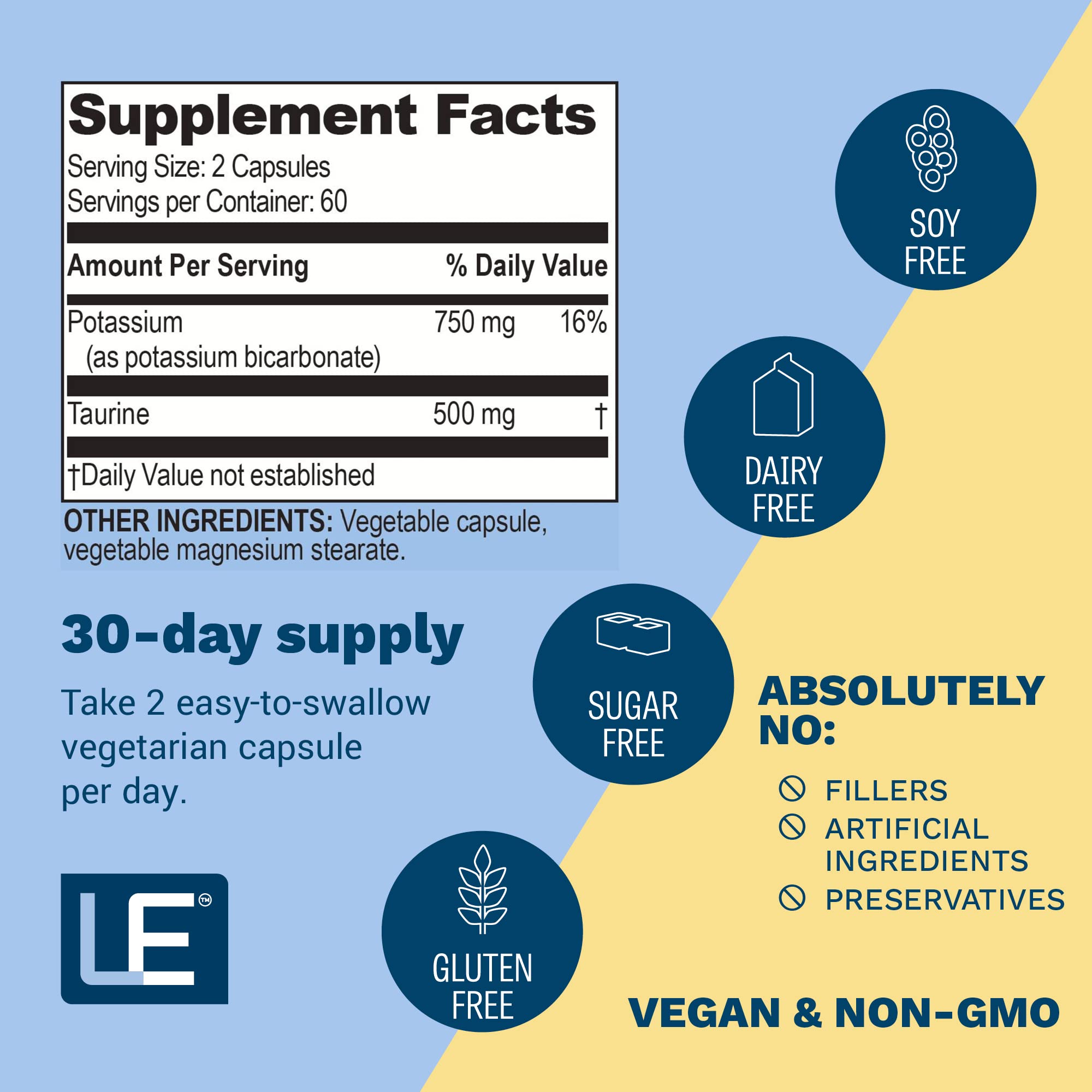 Life support Potassium Supplement Cardio 750mg ingredients list