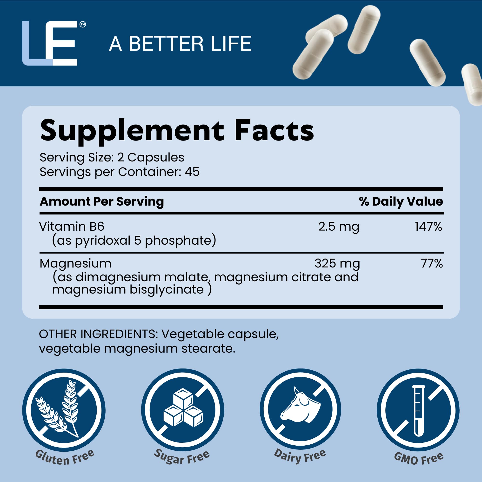 Life support Ultra Magnesium Complex 325mg with a glass of water