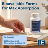 Life support Vitamin D3 & K2 capsules with measuring spoon