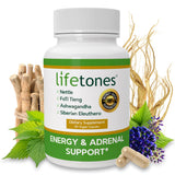 Life Tones Energy & Adrenal Support Supplement side view