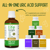 Life Tones Uric Acid Relief Liquid Supplement 222g back view
