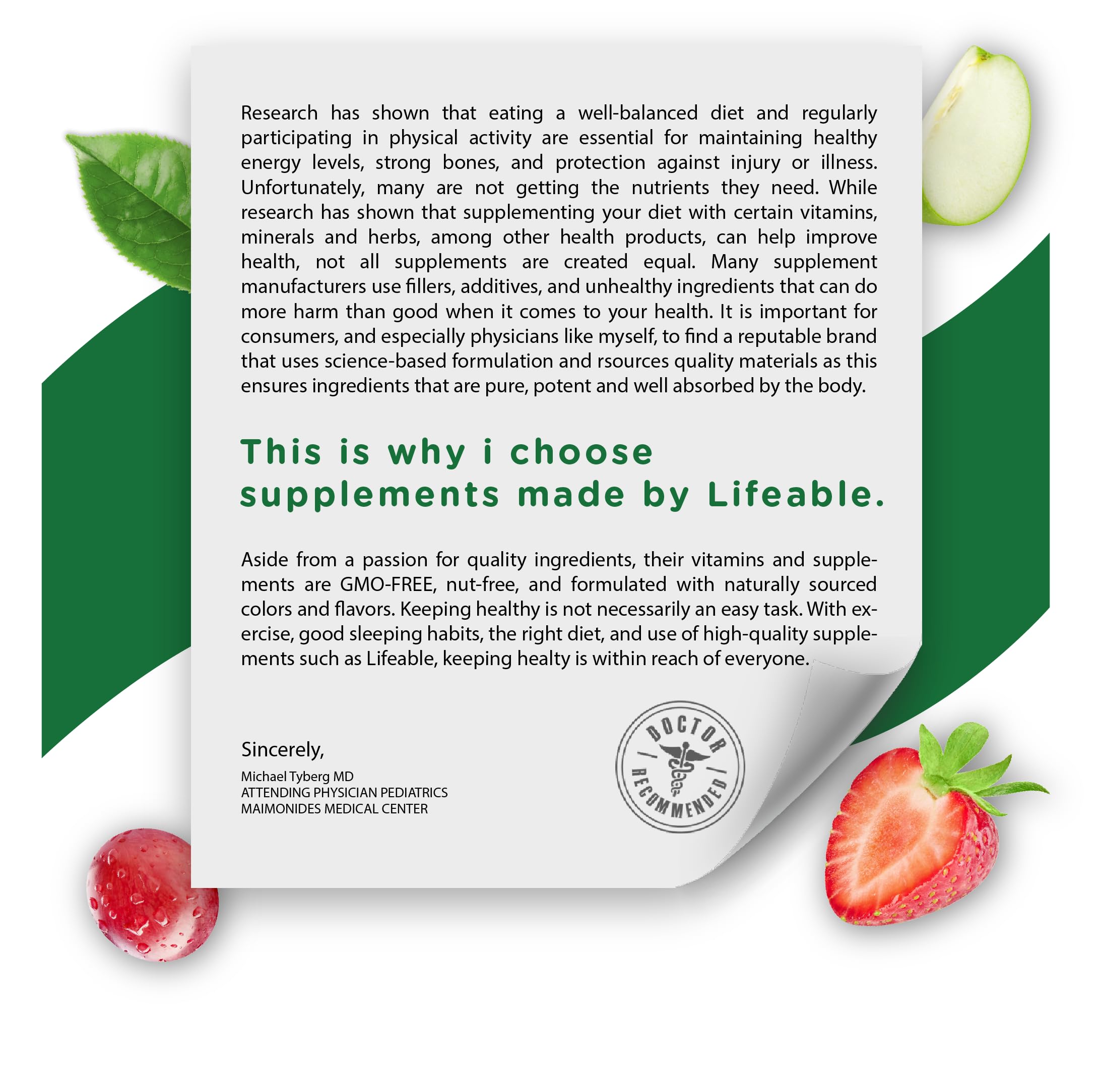 Lifeable Ashwagandha Gummies on a wooden table with fresh strawberries