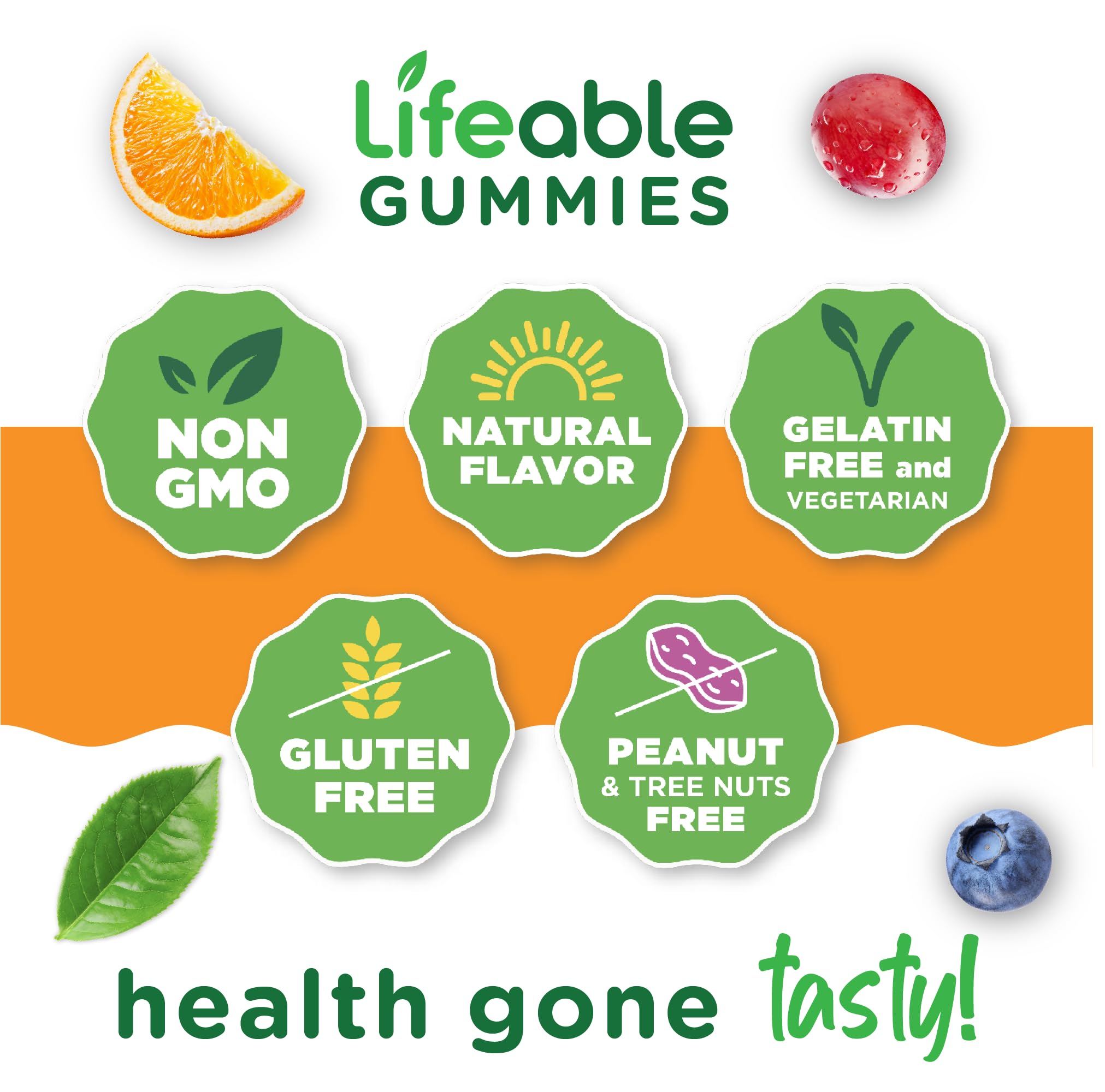 Lifeable Ashwagandha Gummies with lemon balm and ginseng ingredients