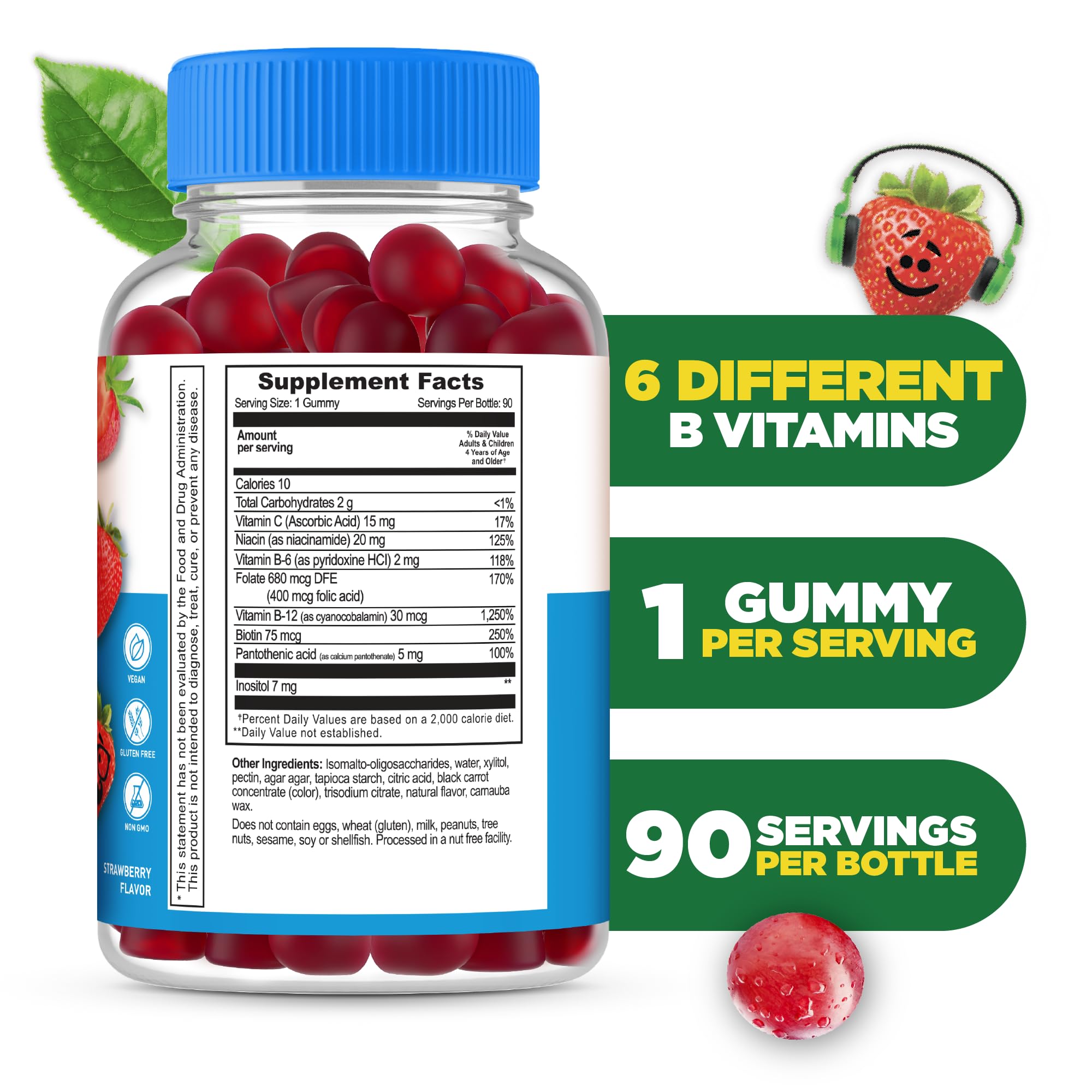 Lifeable B-Complex Gummies for Kids bottle side view