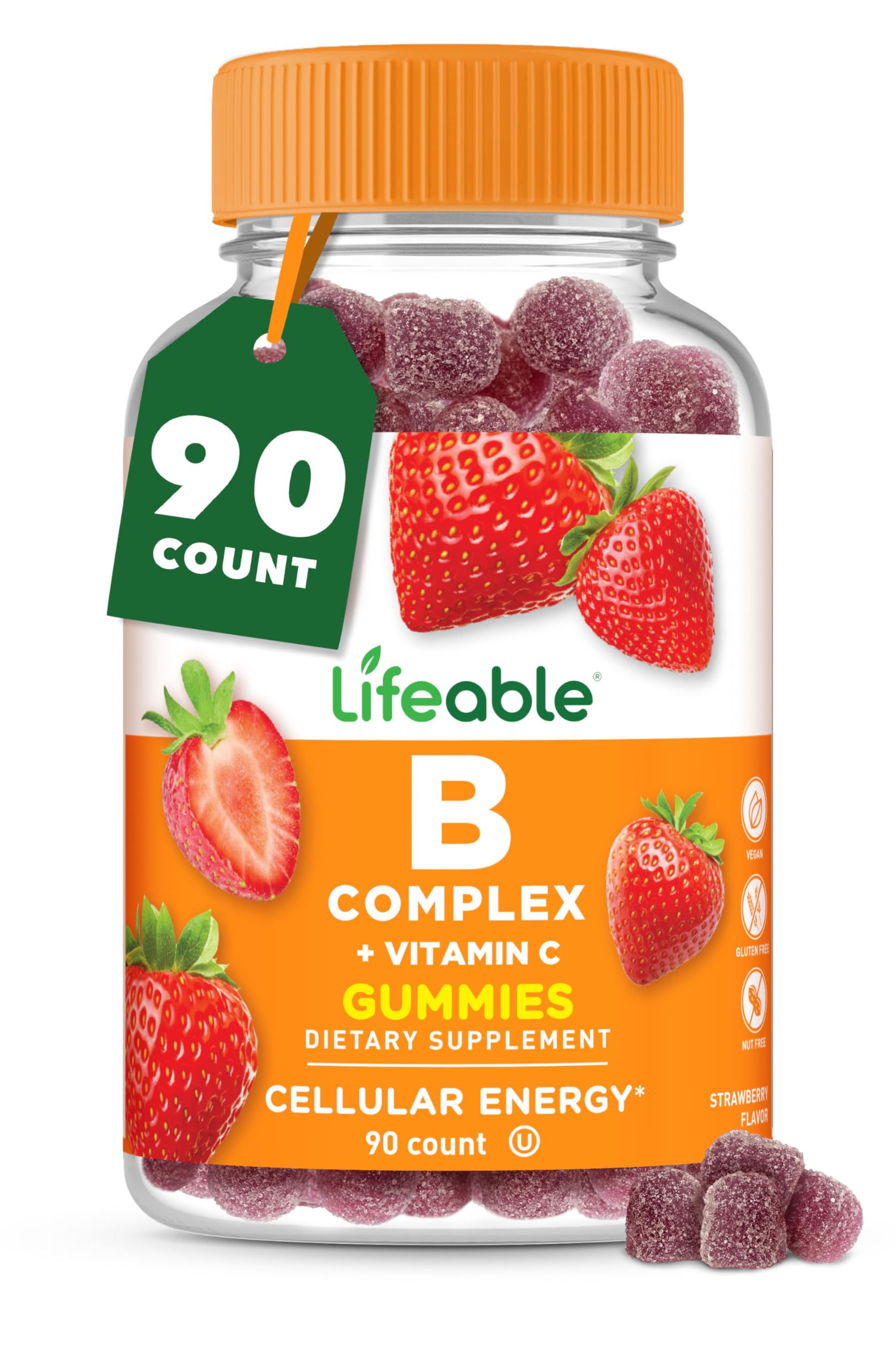Lifeable B-Complex Vitamin Gummies 60 Count packaging front view