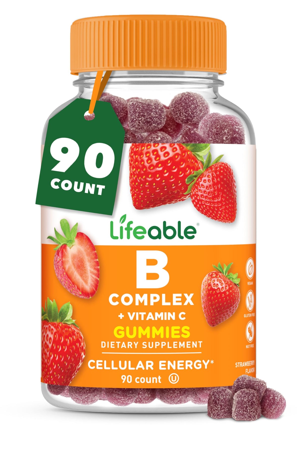 Lifeable B-Complex Vitamin Gummies 60 Count packaging front view