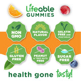 Lifeable Biotin Gummies bottle with label clearly visible