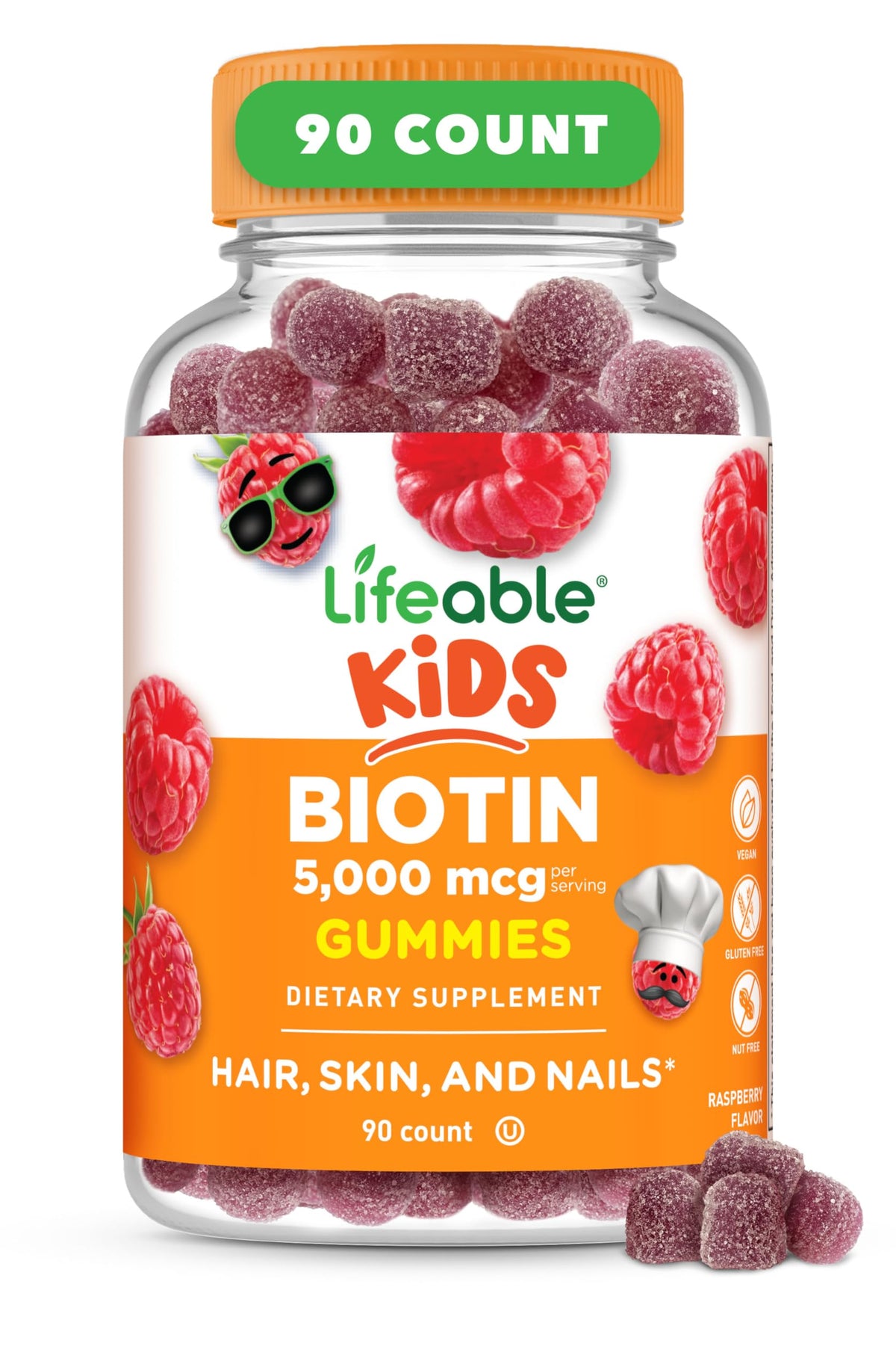Lifeable Biotin Gummies for Kids 5000mcg front view