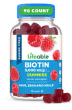 Lifeable Biotin Gummies front view with raspberry flavour