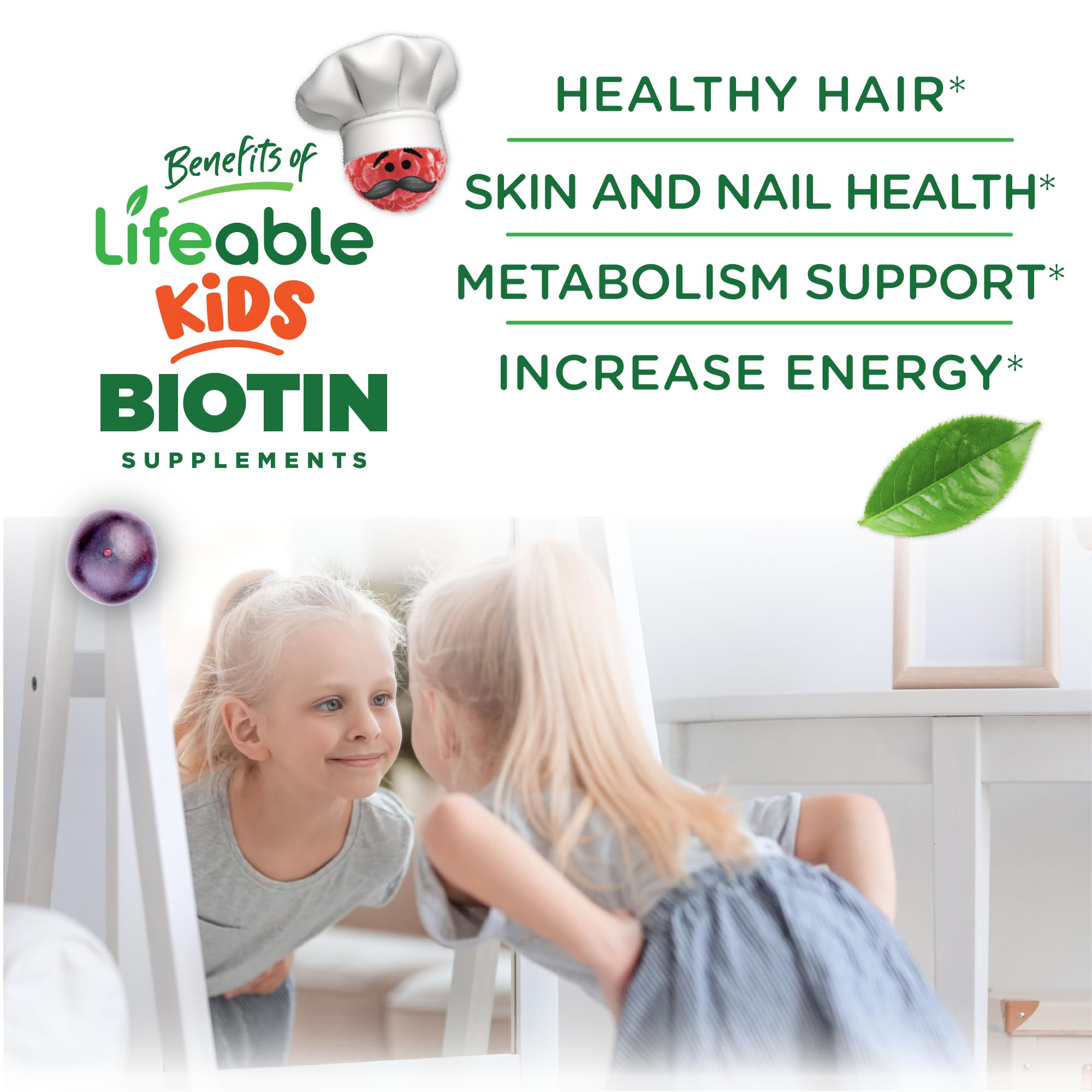 Lifeable Biotin Gummies nutritional information label