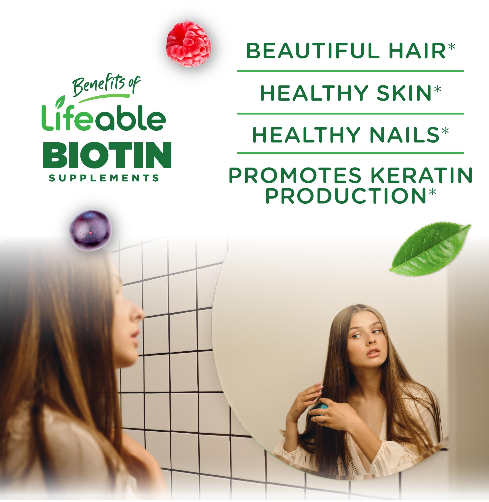 Lifeable Biotin Gummies packaging side view