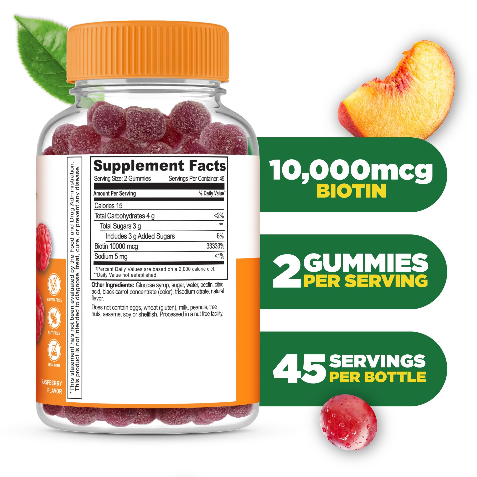 Lifeable Biotin Gummies showing two gummies close-up