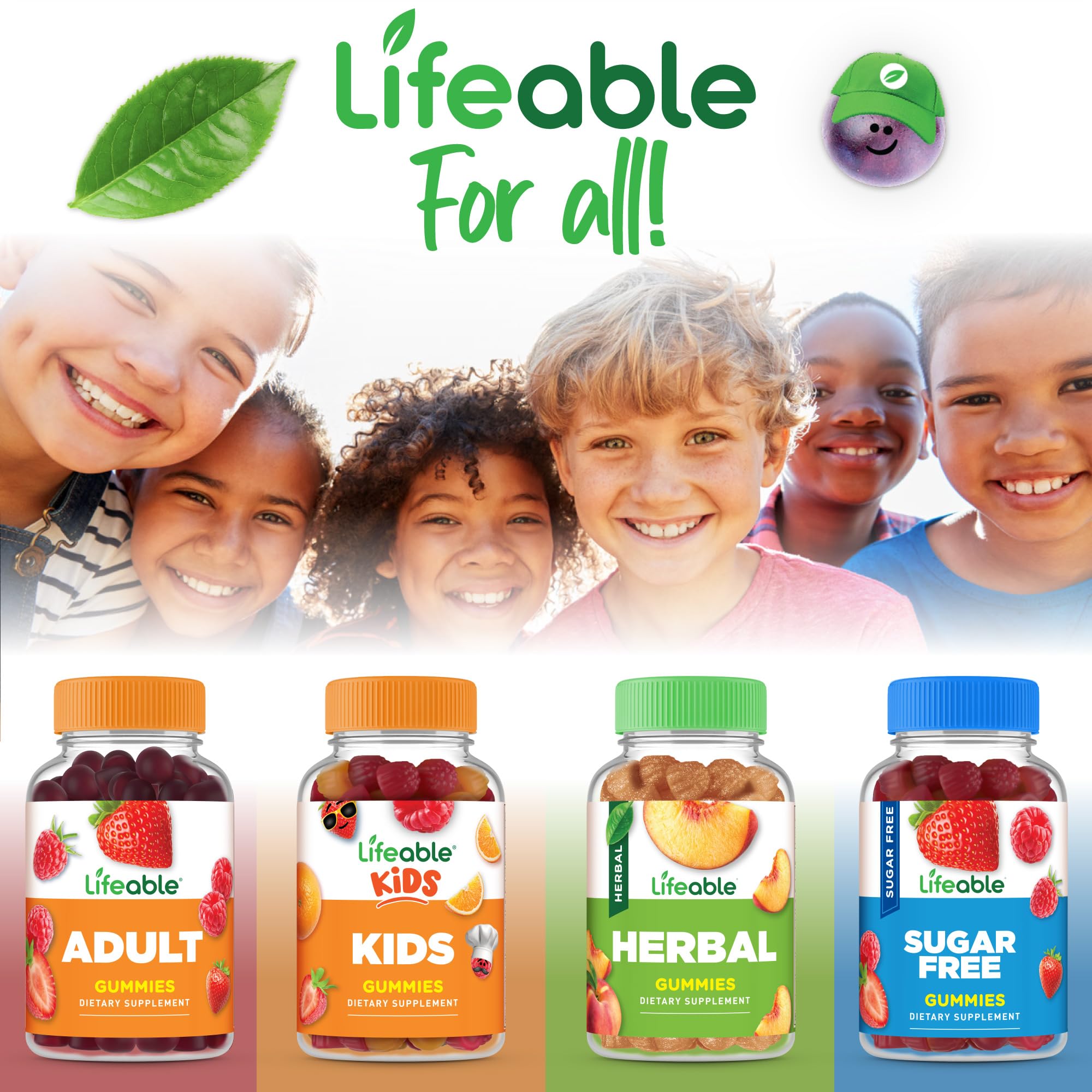 Lifeable Biotin Gummies with a measuring spoon