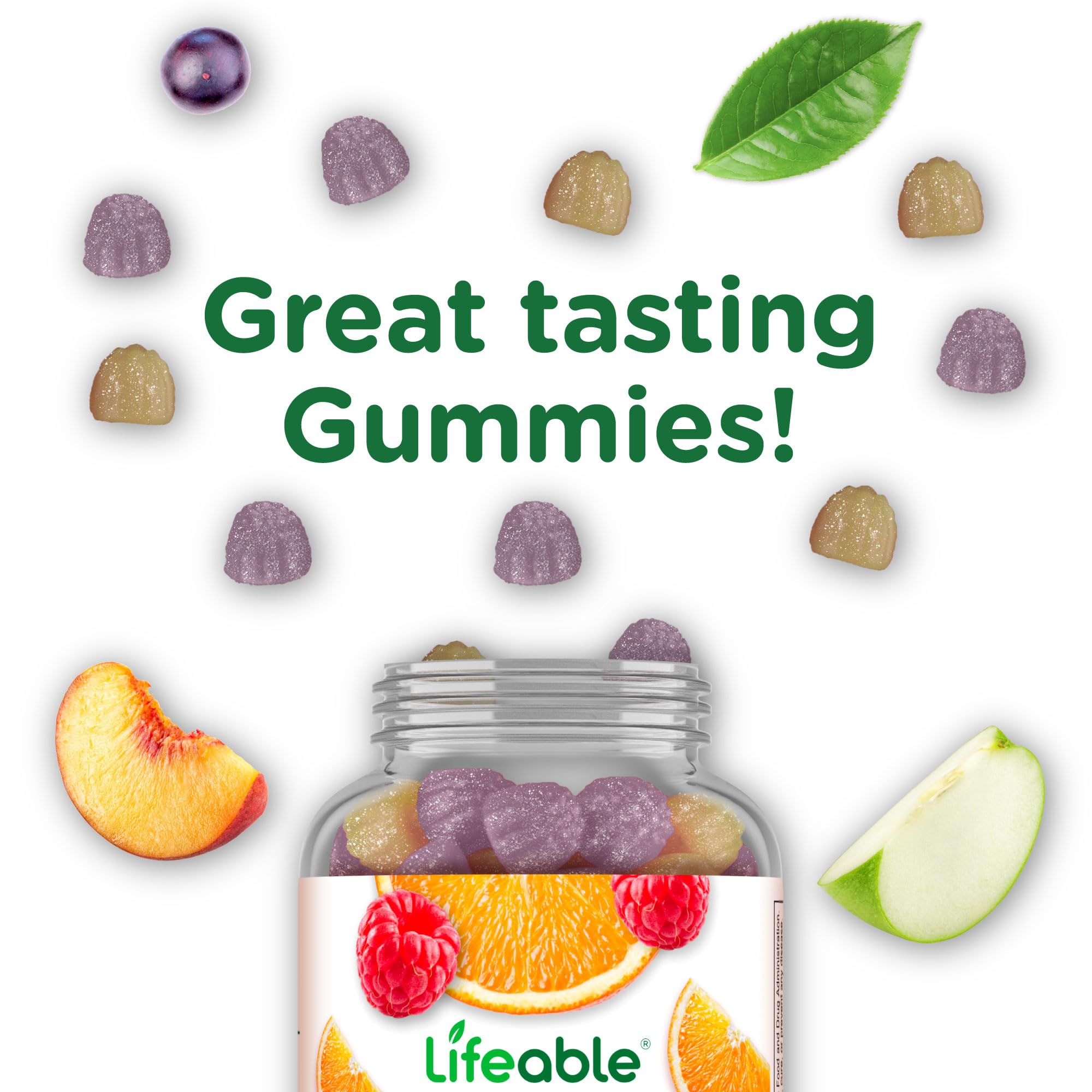 Lifeable Calcium D3 Gummies 500mg gummies on a table