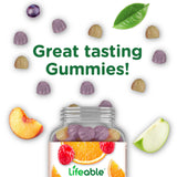 Lifeable Calcium D3 Gummies 500mg gummies on a table
