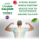 Lifeable Calcium D3 Gummies 500mg serving size of 2 gummies