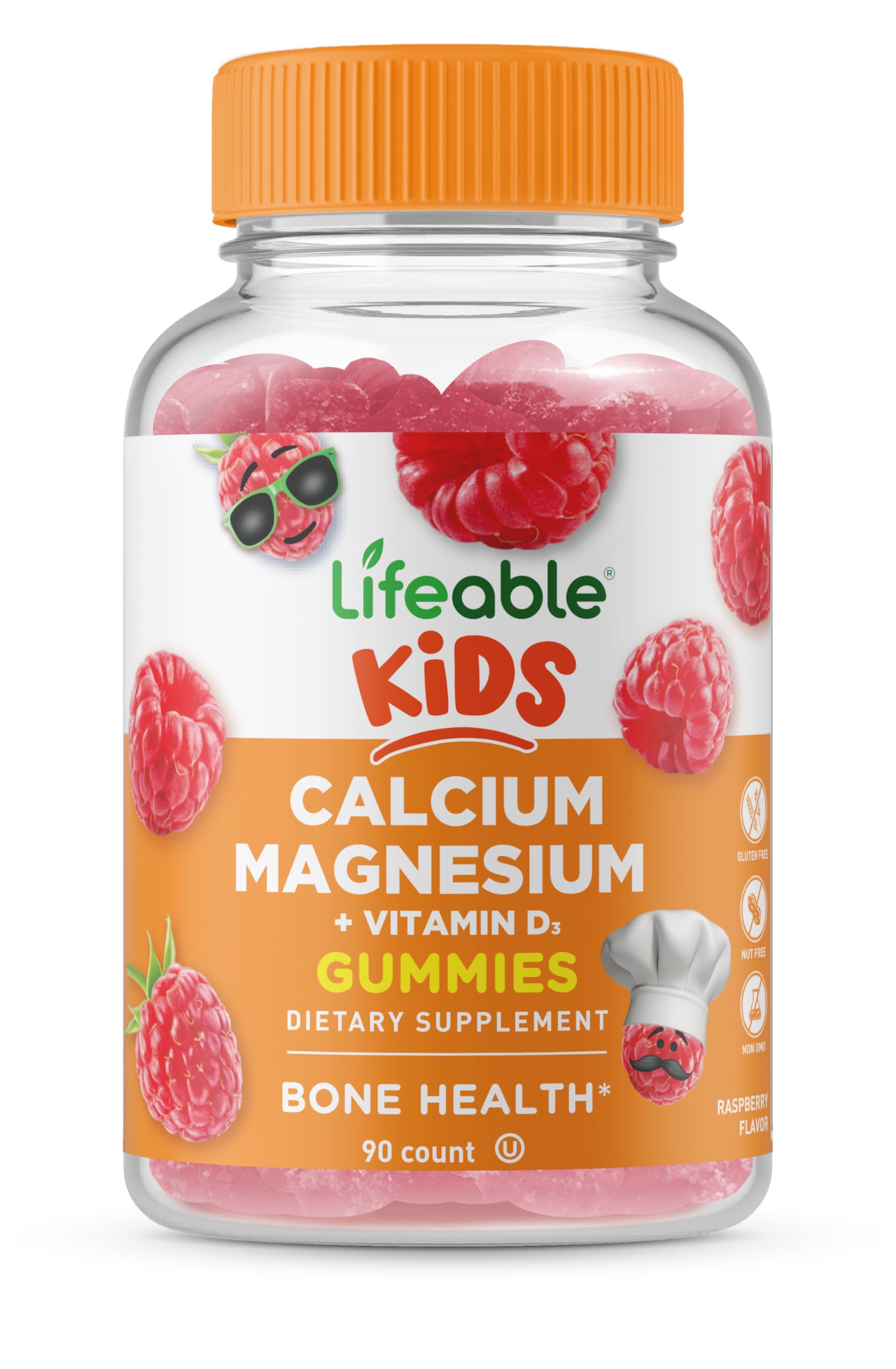 Lifeable Calcium Gummies bottle front view with 90 count